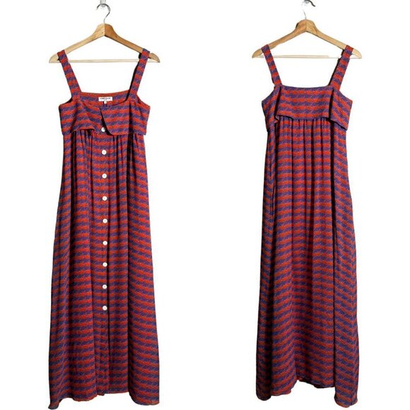 Opening Ceremony Dresses & Skirts - NWOT Opening Ceremony 100% Silk Patterned Tent Maxi Dress Women's 0 Orange Flowy